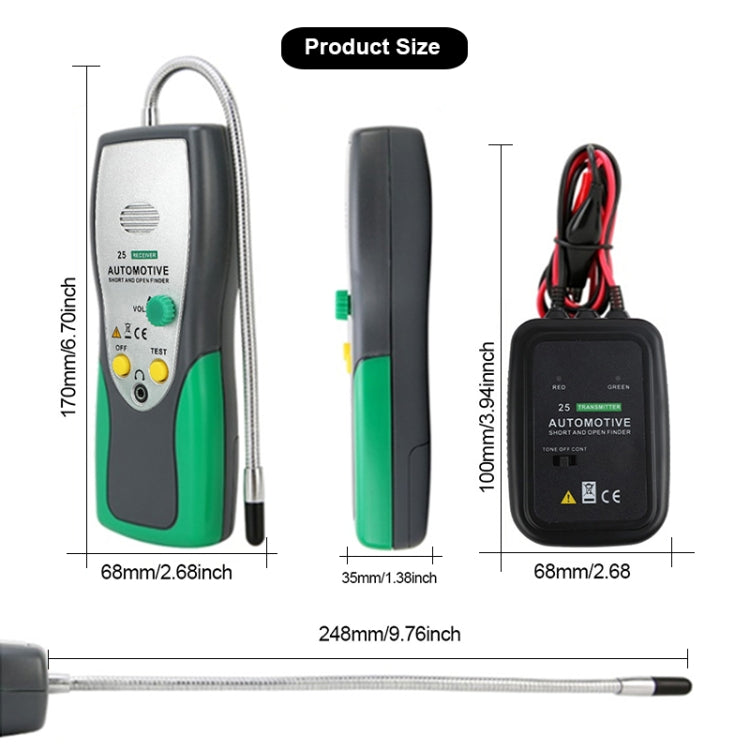 DUOYI DY25 รถเครื่องทดสอบสายสั้น & วงจรเปิด Finder เครื่องทดสอบ Tracer Diagnose Tone Line Finder, DY25