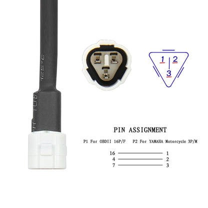 สายอะแดปเตอร์รถจักรยานยนต์ OBD ถึง 3Pin สำหรับ Yamaha, OBD to 3Pin