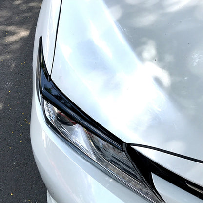 สติ๊กเกอร์ตกแต่งคิ้วไฟหน้ารถสำหรับ Toyota Camry 2018+, Headlight Eyebrow For Toyota Camry 2018+ (Black), Headlight Eyebrow For Toyota Camry 2018+ (Carbon Fiber Black)