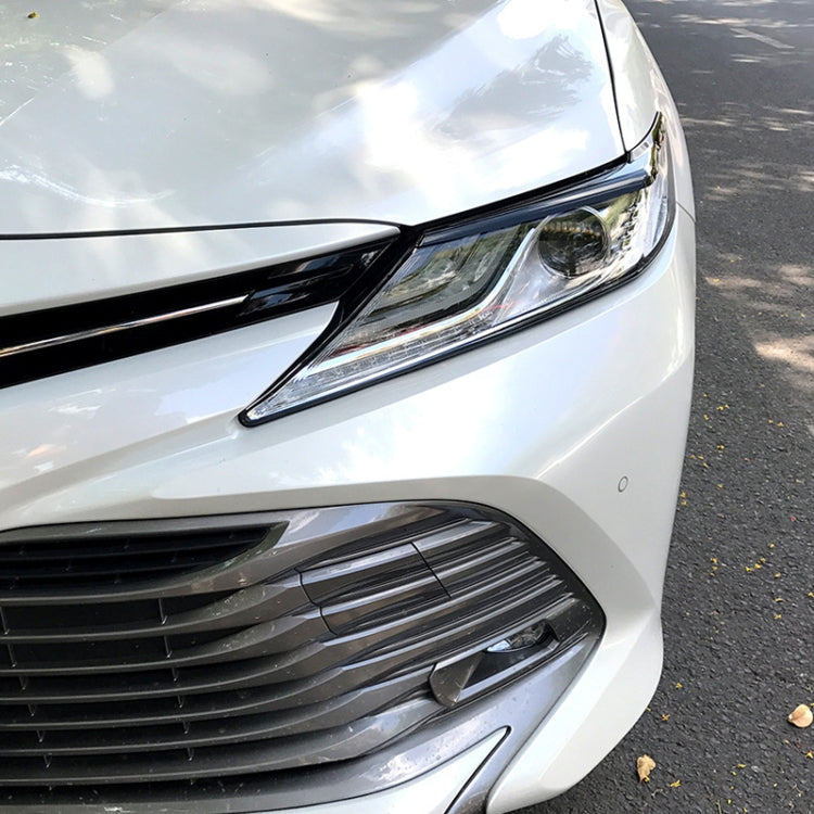 สติ๊กเกอร์ตกแต่งคิ้วไฟหน้ารถสำหรับ Toyota Camry 2018+, Headlight Eyebrow For Toyota Camry 2018+ (Black), Headlight Eyebrow For Toyota Camry 2018+ (Carbon Fiber Black)