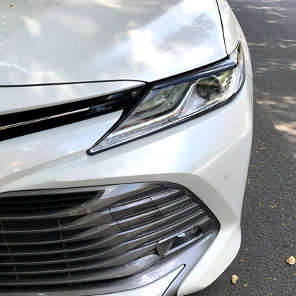 สติ๊กเกอร์ตกแต่งคิ้วไฟหน้ารถสำหรับ Toyota Camry 2018+, Headlight Eyebrow For Toyota Camry 2018+ (Black), Headlight Eyebrow For Toyota Camry 2018+ (Carbon Fiber Black)