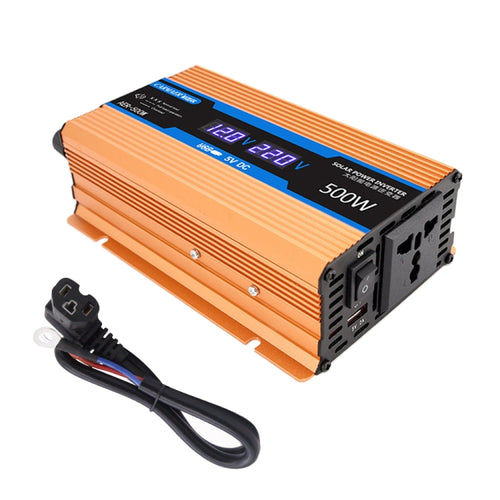 Carmaer 48V ถึง 220V 500W รถ Multi-Function Double Digital แสดงผล อินเวอร์เตอร์ในครัวเรือน Power Converter, 48V to 220V 500W