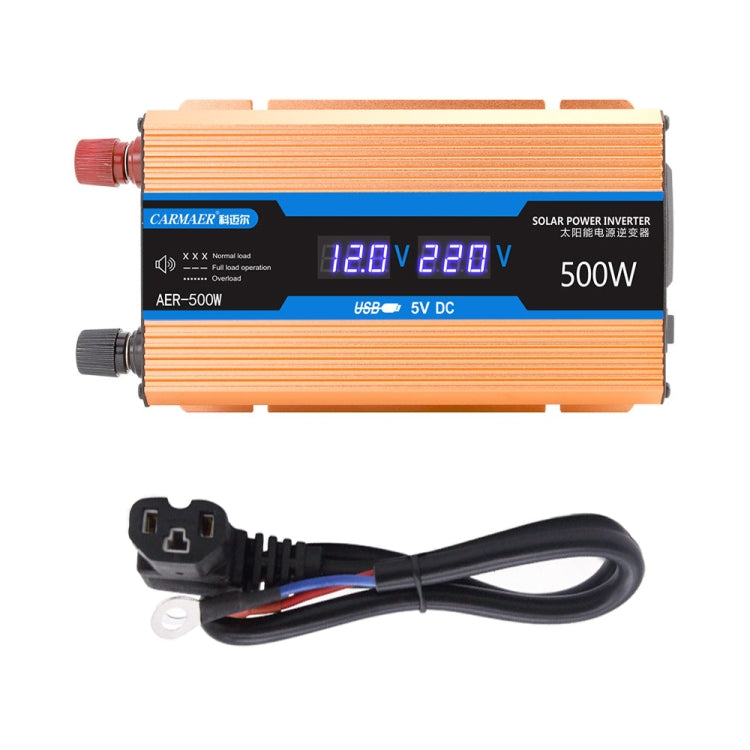 Carmaer 48V ถึง 220V 500W รถ Multi-Function Double Digital แสดงผล อินเวอร์เตอร์ในครัวเรือน Power Converter, 48V to 220V 500W