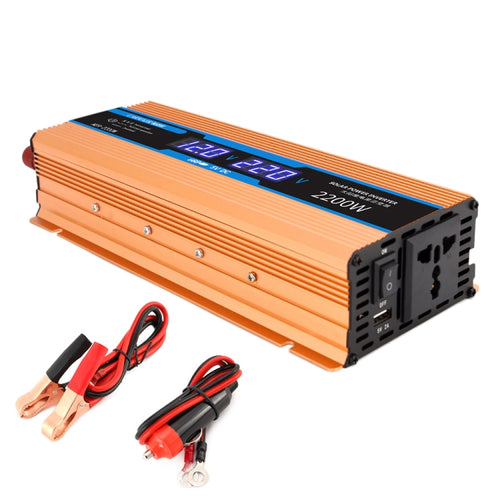 Carmaer 12V ถึง 220V 2200W รถ Multi-Function Double Digital แสดงผล อินเวอร์เตอร์ในครัวเรือน Power Converter, 12V to 220V 2200W