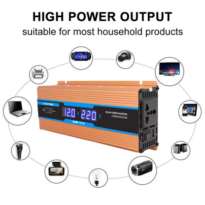 Carmaer 24V ถึง 220V 2200W รถ Multi-Function คู่จอแสดงผลดิจิตอลอินเวอร์เตอร์ในครัวเรือน Power Converter, 24V to 220V 2200W