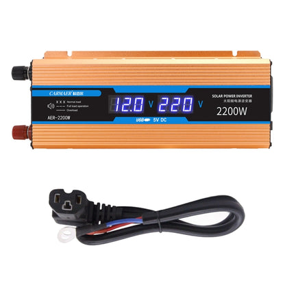 Carmaer 48V ถึง 220V 2200W รถมัลติฟังก์ชั่นคู่จอแสดงผลดิจิตอลอินเวอร์เตอร์ในครัวเรือน Power Converter, 48V to 220V 2200W