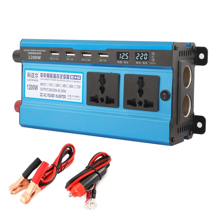 Carmaer 12V to 220V 1200W คู่ไฟแช็กรถคู่ดิจิตอลจอแสดงผลอินเวอร์เตอร์ในครัวเรือน Power Converter, 12V to 220V 1200W