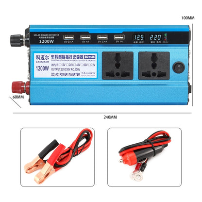 Carmaer 12V to 220V 1200W คู่ไฟแช็กรถคู่ดิจิตอลจอแสดงผลอินเวอร์เตอร์ในครัวเรือน Power Converter, 12V to 220V 1200W