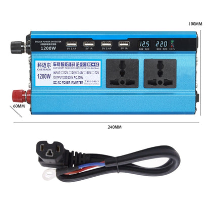Carmaer 48V ถึง 220V 1200W ซ็อกเก็ตคู่รถคู่จอแสดงผลดิจิตอลอินเวอร์เตอร์ในครัวเรือน Power Converter, 48V to 220V 1200W