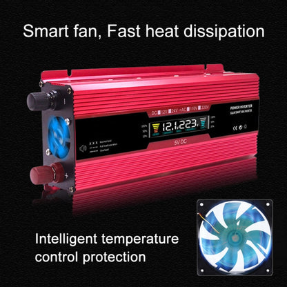 Carmaer US Plug 12V to 110V 500W รถ จอแสดงผล LCD อินเวอร์เตอร์ในครัวเรือน Power Converter, US Plug 12V to 110V 500W