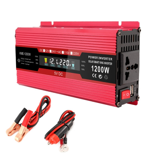 Carmaer Universal 12V to 220V 1200W รถจอแสดงผล LCD อินเวอร์เตอร์ในครัวเรือน Power Converter, Universal 12V to 220V 1200W