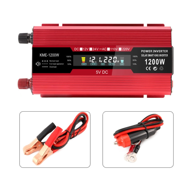 Carmaer Universal 12V to 220V 1200W รถจอแสดงผล LCD อินเวอร์เตอร์ในครัวเรือน Power Converter, Universal 12V to 220V 1200W