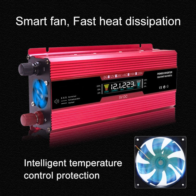Carmaer Universal 12V to 220V 1200W รถจอแสดงผล LCD อินเวอร์เตอร์ในครัวเรือน Power Converter, Universal 12V to 220V 1200W