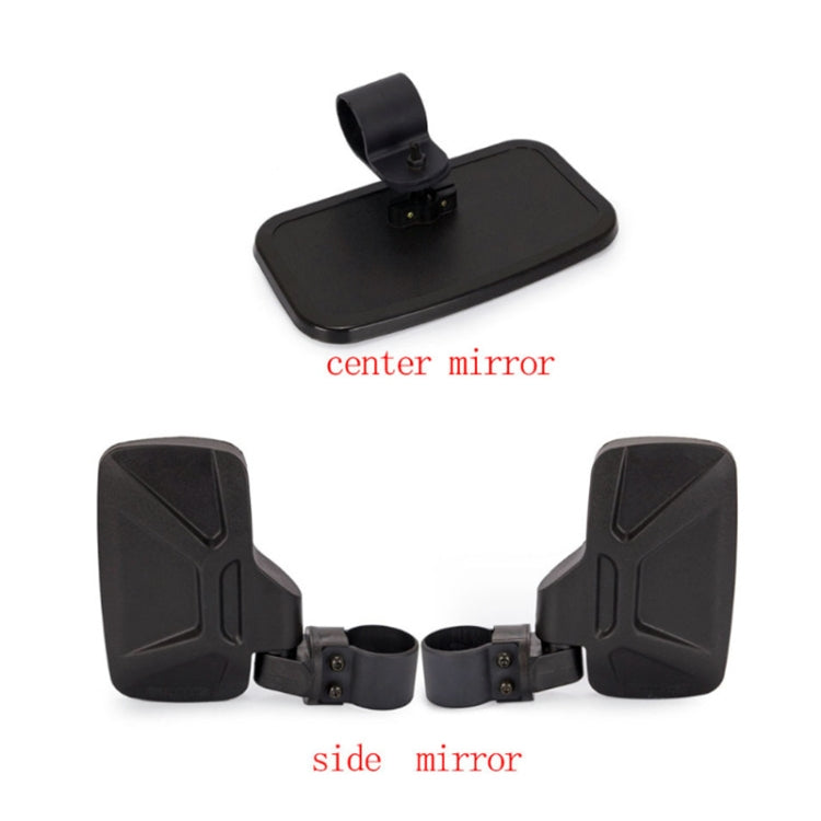 Universal สำหรับยานพาหนะ All-Terrain Central กระจกมองหลังด้านข้างชุดกระจกมองข้างสำหรับ UTV / ATV, Side Mirror Combination Set