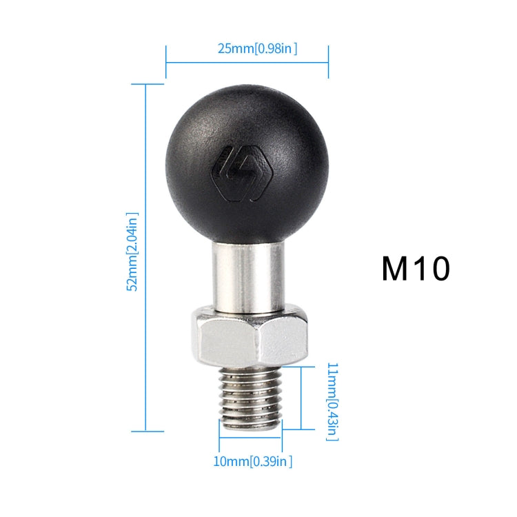 WUPP PJ-416A2 YF-213 กระจกมองหลังรถจักรยานยนต์ Mount M10 Bracket FIXED BALL HEAD, M10