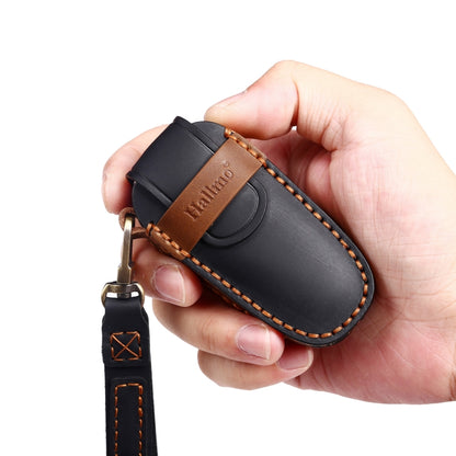 Hallmo รถ Cowhide หนังกุญแจฝาครอบป้องกันสำหรับ Hyundai สตาร์ท 4 ปุ่ม, For Hyundai 4-button Start