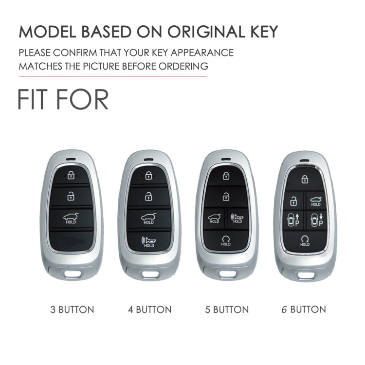 Hallmo รถ Cowhide หนังกุญแจฝาครอบป้องกันสำหรับ Hyundai 6 ปุ่ม, For Hyundai 6-button