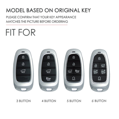 Hallmo รถ Cowhide หนังกุญแจฝาครอบป้องกันสำหรับ Hyundai 6 ปุ่ม, For Hyundai 6-button