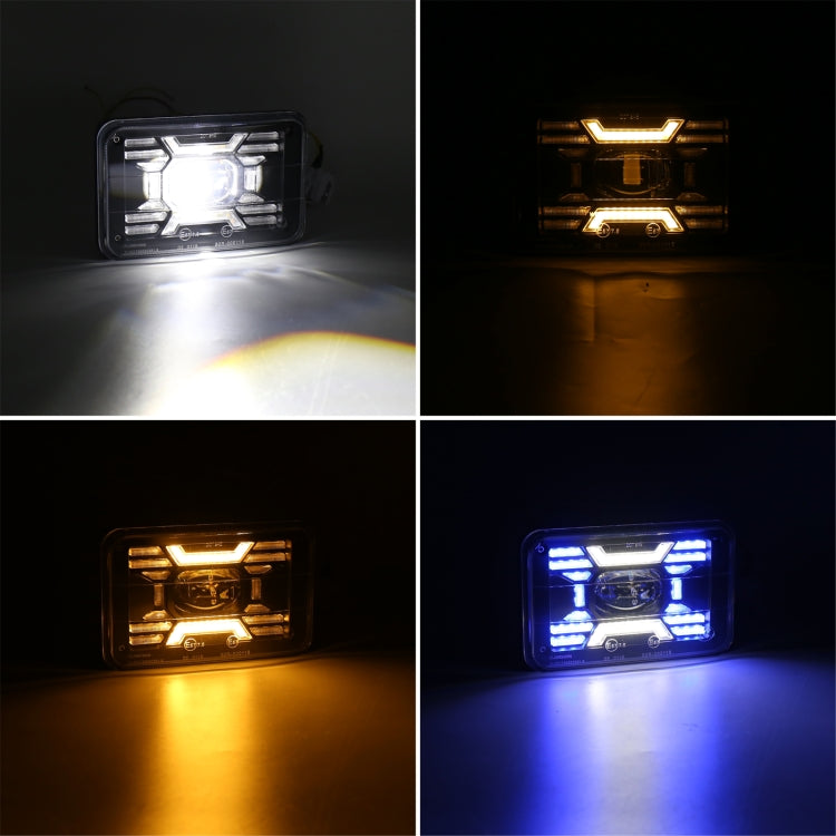 OL-2051S 1 คู่ 4x6 นิ้วรถออฟโรดัดแปลง Angel Devil Eyes ไฟหน้าสี่เหลี่ยมผืนผ้า, OL-2051S