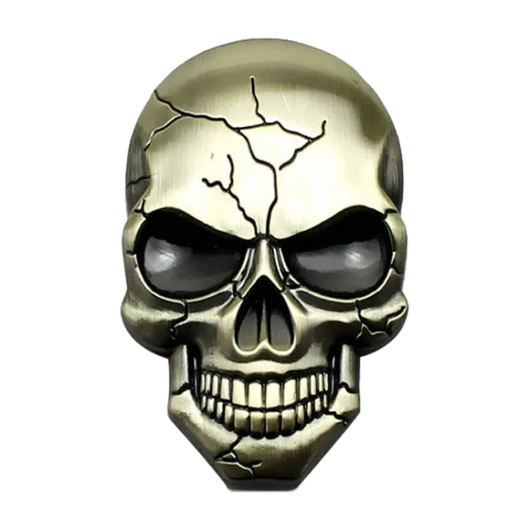 สติ๊กเกอร์ติดรถยนต์โลหะ Devil Skull สามมิติ, Bronze, Silver Grey, Titanium Color
