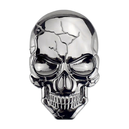 สติ๊กเกอร์ติดรถยนต์โลหะ Devil Skull สามมิติ, Bronze, Silver Grey, Titanium Color