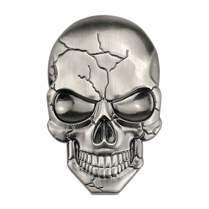 สติ๊กเกอร์ติดรถยนต์โลหะ Devil Skull สามมิติ, Bronze, Silver Grey, Titanium Color