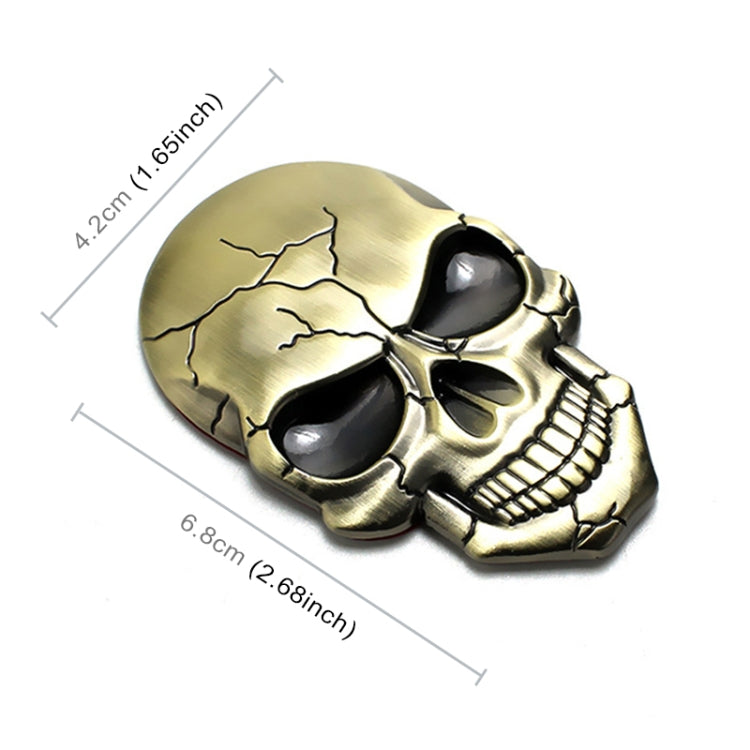 สติ๊กเกอร์ติดรถยนต์โลหะ Devil Skull สามมิติ, Bronze, Silver Grey, Titanium Color