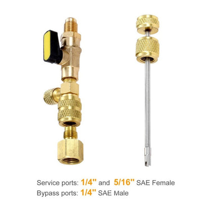 เครื่องมือติดตั้งตัวถอดสปูล R410A R22 พร้อมพอร์ต SAE 1/4 และ 5/16 ขนาดคู่, R410A