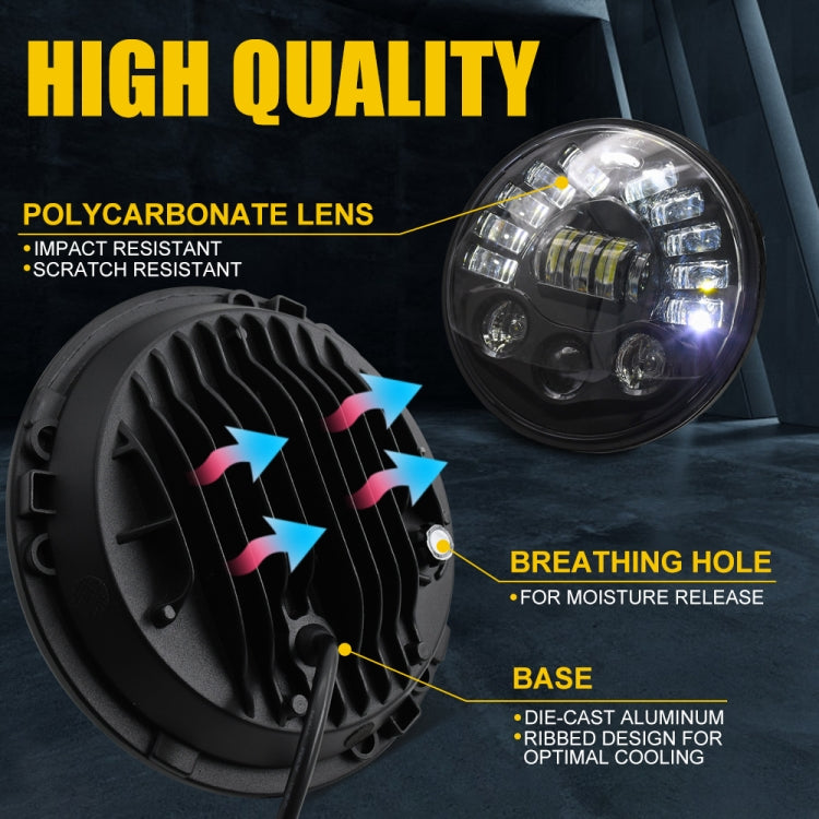 ไฟหน้า LED แบบไล่ระดับเมทริกซ์ขนาด 7 นิ้วสำหรับรถจี๊ปแรงเลอร์, 7 inch Matrix