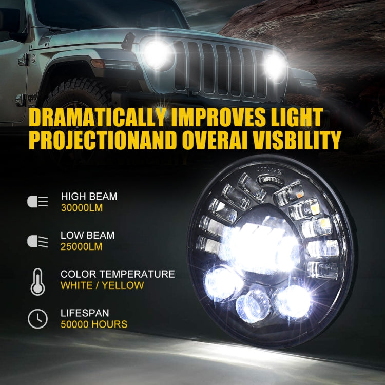 ไฟหน้า LED แบบไล่ระดับเมทริกซ์ขนาด 7 นิ้วสำหรับรถจี๊ปแรงเลอร์, 7 inch Matrix