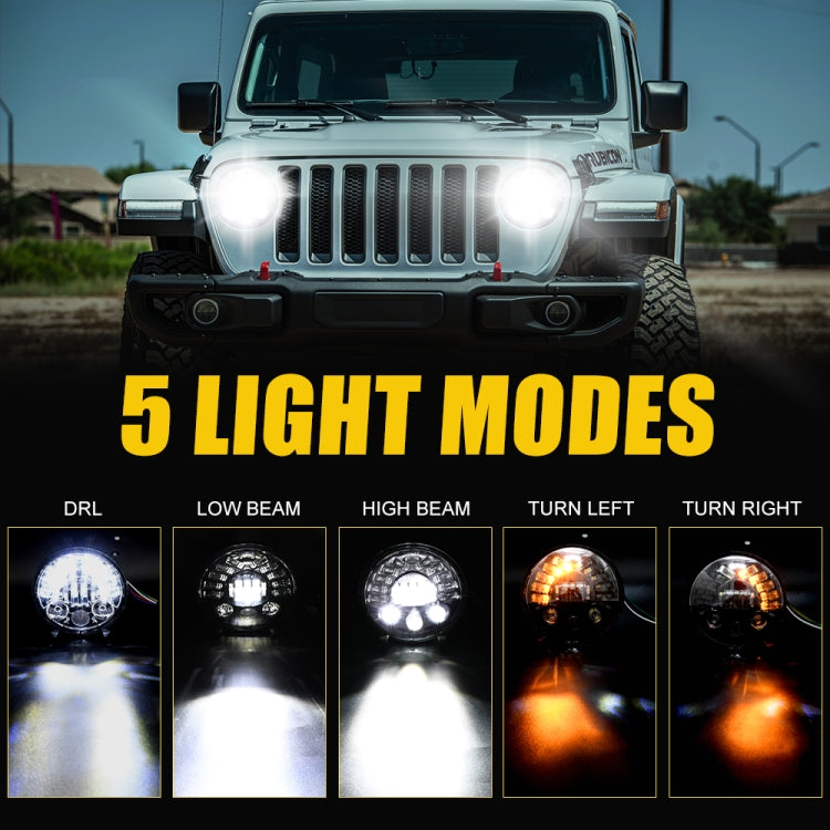 ไฟหน้า LED แบบไล่ระดับเมทริกซ์ขนาด 7 นิ้วสำหรับรถจี๊ปแรงเลอร์, 7 inch Matrix