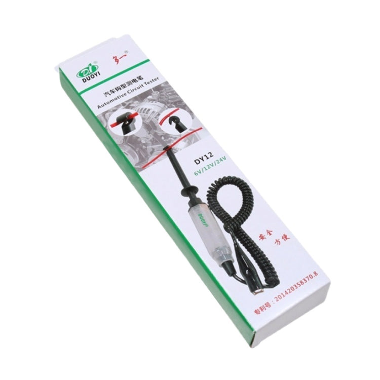 DUOYI DY12 รถ 6V / 12V / 24V ประเภทตะขอ ปากกาทดสอบวงจรแรงดันต่ำ, DY12