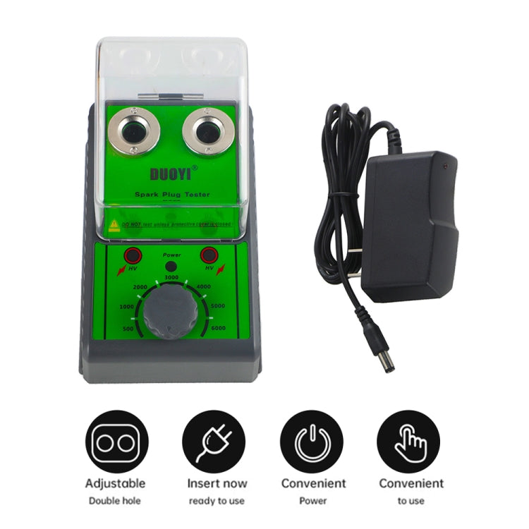 DUOYI DY28 รถเครื่องทดสอบหัวเทียนแบบ Double Hole, ปลั๊ก US, DUOYI US Plug