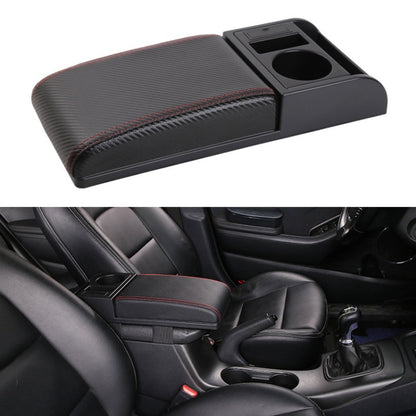 รถอเนกประสงค์ Dual USB ที่เท้าแขนกล่อง Booster Pad, หนังคาร์บอนไฟเบอร์แบบตรง, Carbon Fiber Straight Type (Black), Carbon Fiber Straight Type (Black Red), Carbon Fiber Straight Type (Black White)