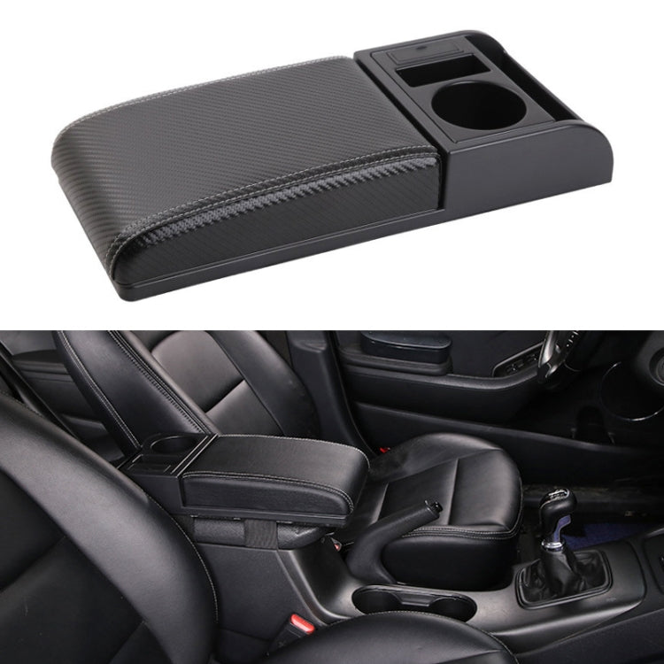 รถอเนกประสงค์ Dual USB ที่เท้าแขนกล่อง Booster Pad, หนังคาร์บอนไฟเบอร์แบบตรง, Carbon Fiber Straight Type (Black), Carbon Fiber Straight Type (Black Red), Carbon Fiber Straight Type (Black White)