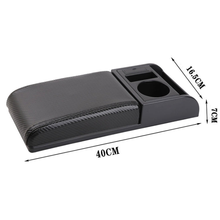 รถอเนกประสงค์ Dual USB ที่เท้าแขนกล่อง Booster Pad, หนังคาร์บอนไฟเบอร์แบบตรง, Carbon Fiber Straight Type (Black), Carbon Fiber Straight Type (Black Red), Carbon Fiber Straight Type (Black White)