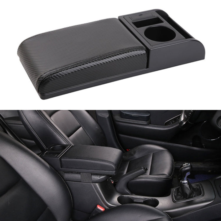 รถอเนกประสงค์ Dual USB ที่เท้าแขนกล่อง Booster Pad, หนังคาร์บอนไฟเบอร์แบบตรง, Carbon Fiber Straight Type (Black), Carbon Fiber Straight Type (Black Red), Carbon Fiber Straight Type (Black White)