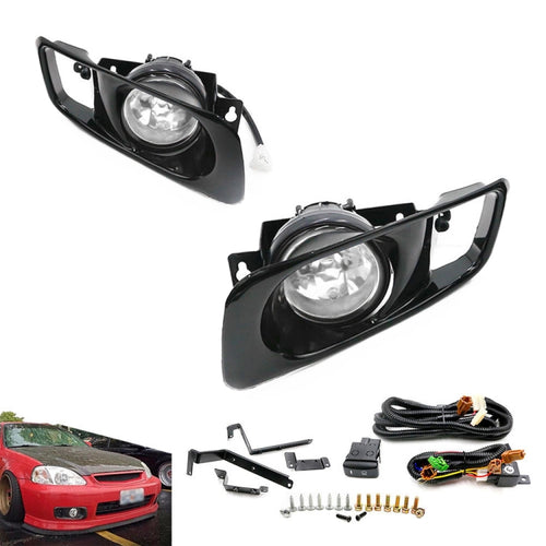 1 คู่รถดัดแปลงไฟตัดหมอกหน้าสำหรับ Honda Civic 1999-2000, For Honda Civic 1999-2000 (White Light), For Honda Civic 1999-2000 (Yellow Light)