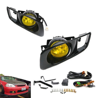 1 คู่รถดัดแปลงไฟตัดหมอกหน้าสำหรับ Honda Civic 1999-2000, For Honda Civic 1999-2000 (White Light), For Honda Civic 1999-2000 (Yellow Light)