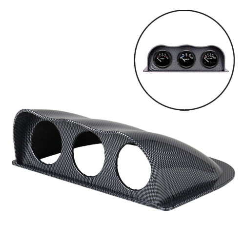 รถ 52 มม. 3 รู Dash Gauge Meter Pod Mount Holder, คาร์บอนไฟเบอร์, 3 Holes, Carbon Fiber