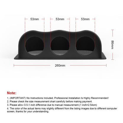 รถ 52 มม. 3 รู Dash Gauge Meter Pod Mount Holder, คาร์บอนไฟเบอร์, 3 Holes, Carbon Fiber