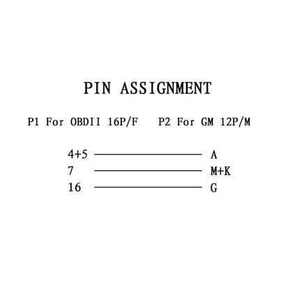 12Pin to 16Pin รถ OBD2 สายแปลงอะแดปเตอร์วินิจฉัย OBDII สำหรับ GM, 12Pin to 16Pin for GM
