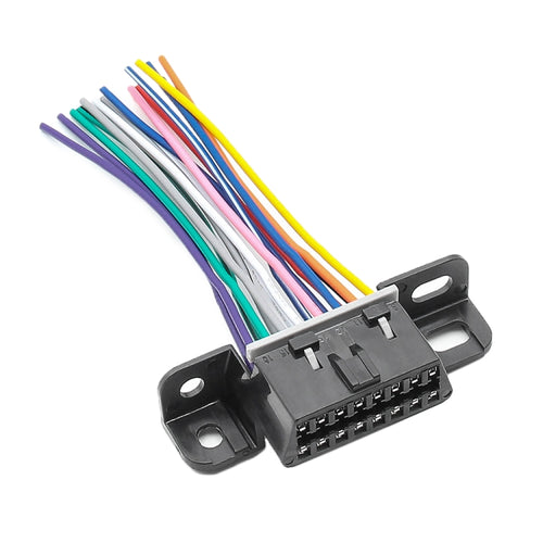 J1962F OBD2 16Pin Terminal รุ่นขั้วต่อตัวเมีย, ความยาวสายเคเบิล: 10 ซม, 16Pin