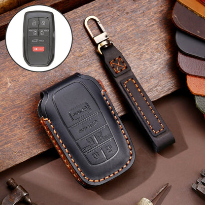 Hallmo ฝาครอบป้องกันกุญแจหนังแท้สำหรับ Toyota Sienna 6 ปุ่ม, For Toyota Sienna 6-button (Black), For Toyota Sienna 6-button (Blue), For Toyota Sienna 6-button (Brown)