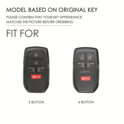 Hallmo ฝาครอบป้องกันกุญแจหนังแท้สำหรับ Toyota Sienna 6 ปุ่ม, For Toyota Sienna 6-button (Black), For Toyota Sienna 6-button (Blue), For Toyota Sienna 6-button (Brown)