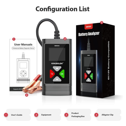 KINGBOLEN BM560 6V 12V รถโหลดดิจิตอลเครื่องทดสอบแบตเตอรี่, BM560