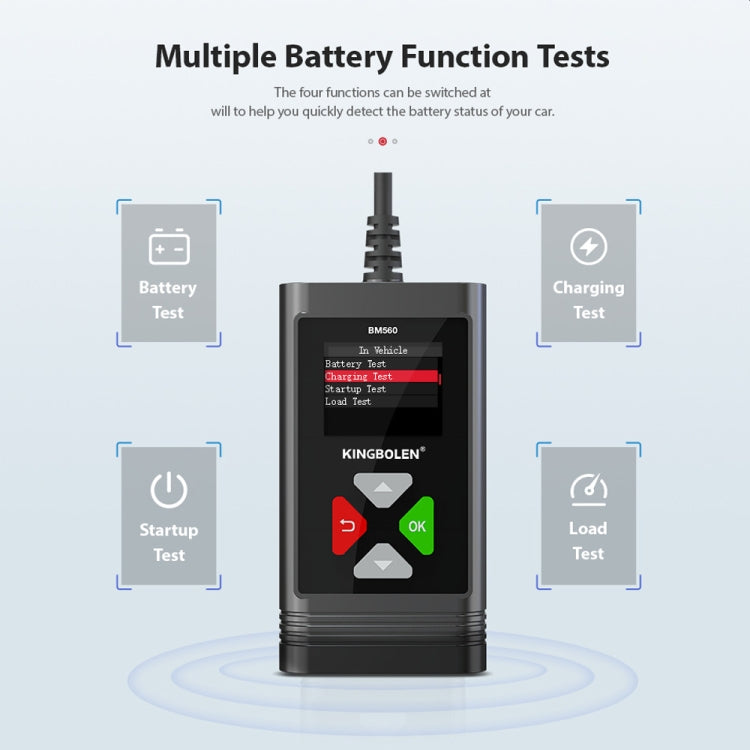 KINGBOLEN BM560 6V 12V รถโหลดดิจิตอลเครื่องทดสอบแบตเตอรี่, BM560