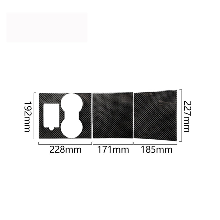 3 ชิ้นคาร์บอนไฟเบอร์รถควบคุมกลางสติ๊กเกอร์ตกแต่งสำหรับเทสลารุ่น 3, Central Control