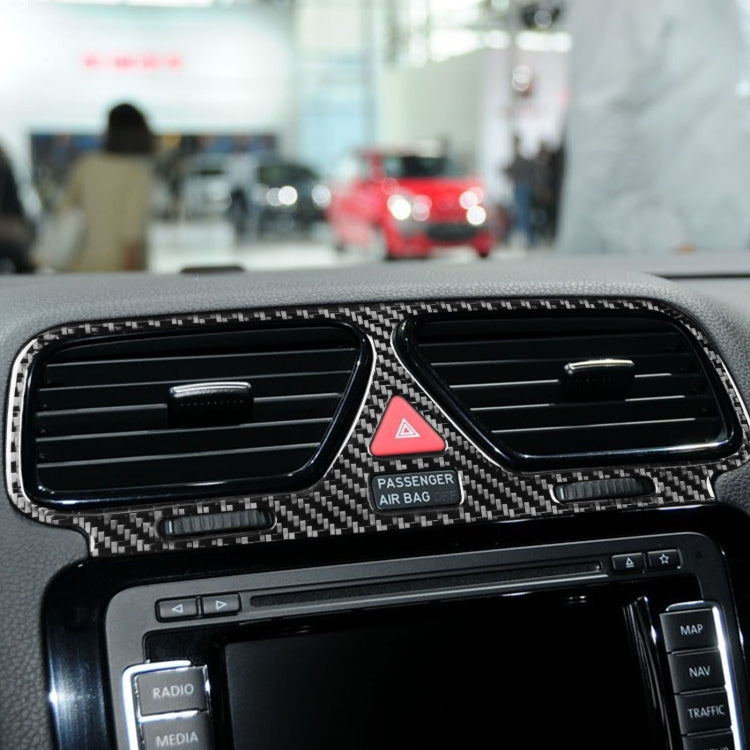 คาร์บอนไฟเบอร์รถ Central Control Air Outlet กรอบตกแต่งสติกเกอร์สำหรับ Volkswagen Scirocco 2009-2016, ซ้ายและขวา Universal, Central Control Air Outlet Frame