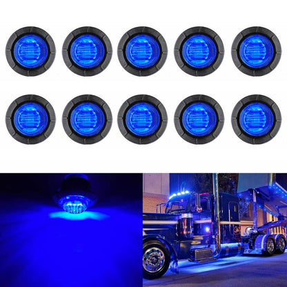 10 ชิ้น MK-009 3/4 นิ้วรถยนต์ / รถบรรทุก 3LEDs ไฟแสดงสถานะเครื่องหมายด้านข้างหลอดไฟโคมไฟ, MK-009(Red Light), MK-009(Blue Light), MK-009(Green Light), MK-009(White Light), MK-009(Yellow Light)